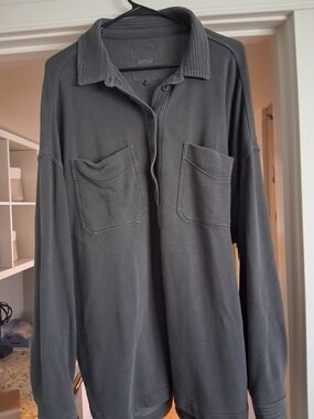 Aerie Charcoal Long Sleeve Pullover Shirt